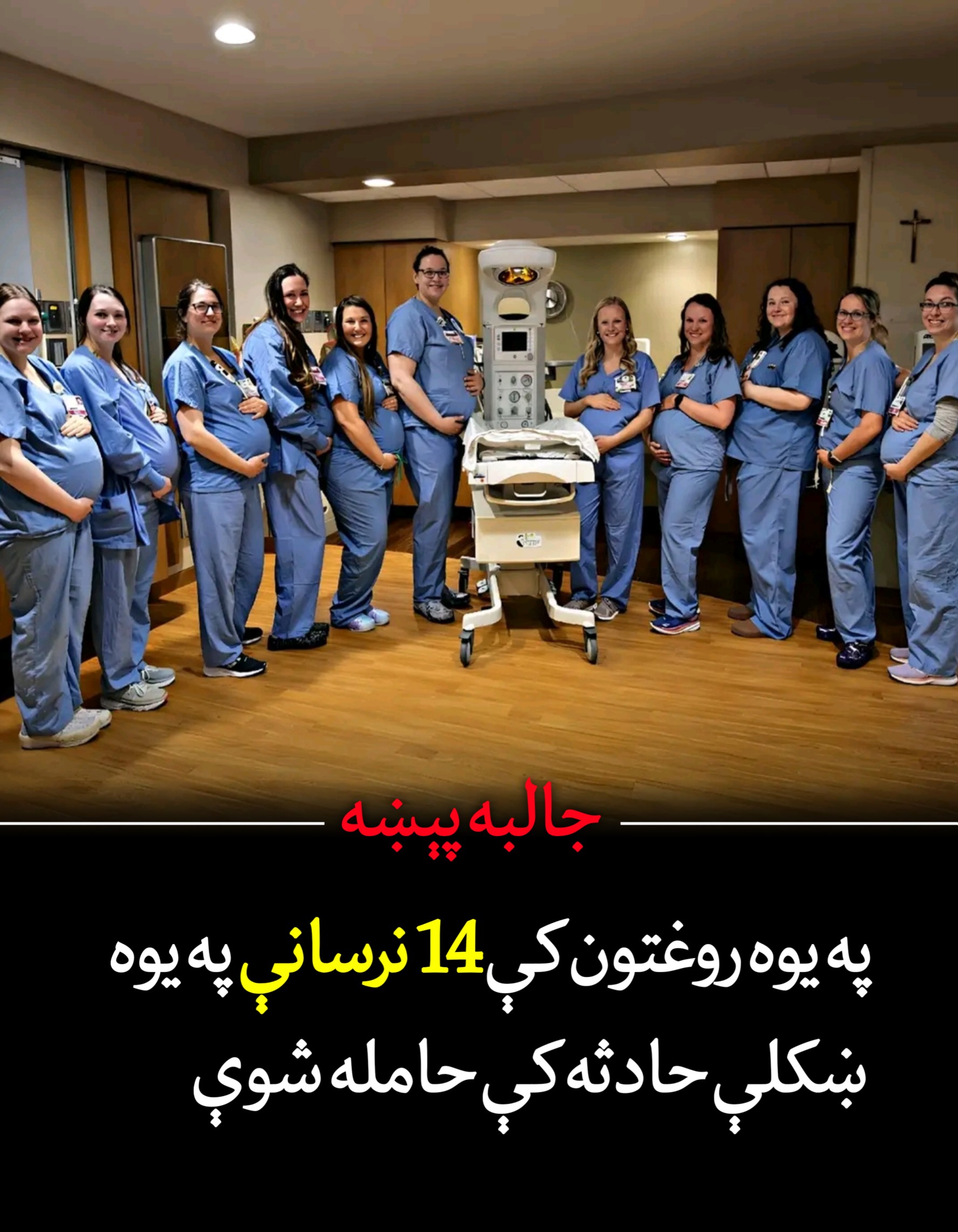 په یوه روغتون کې 14 نرسانې په يوه ښکلې حادثه کې حامله شوې